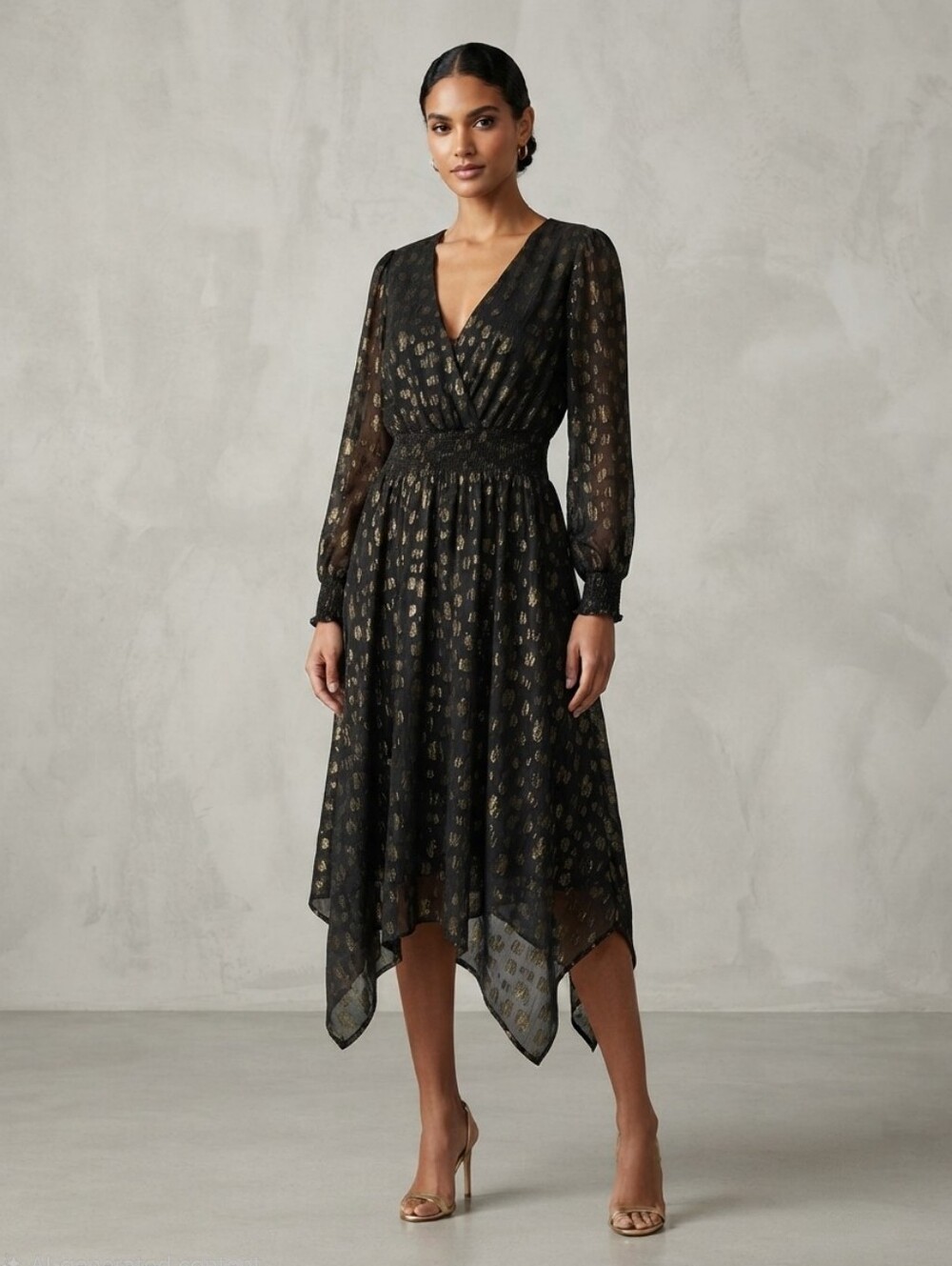 Michael Kors Medium Black Long Sleeve Dress